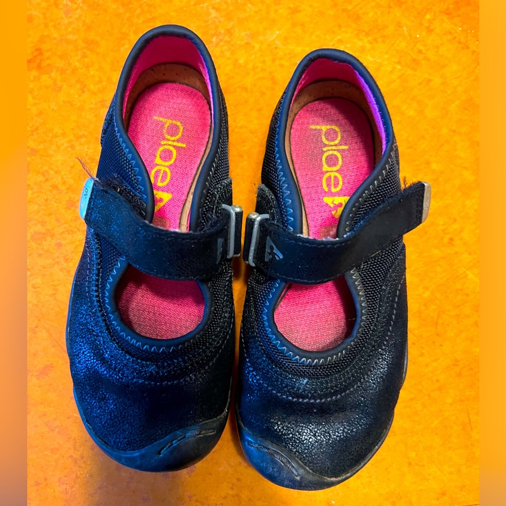 Cute sparkly black PLAE Emme girls shoes.